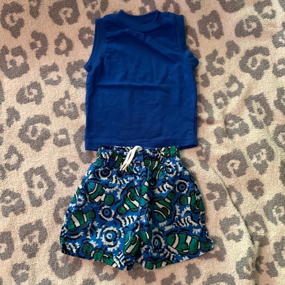 🆕 vintage baby boys swim trunks and tank 12 month - Picture 9 of 9